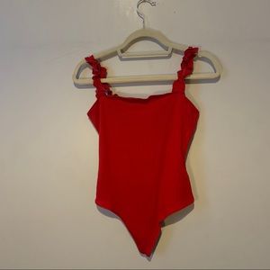 Aritzia Ruffle Strap Bodysuit